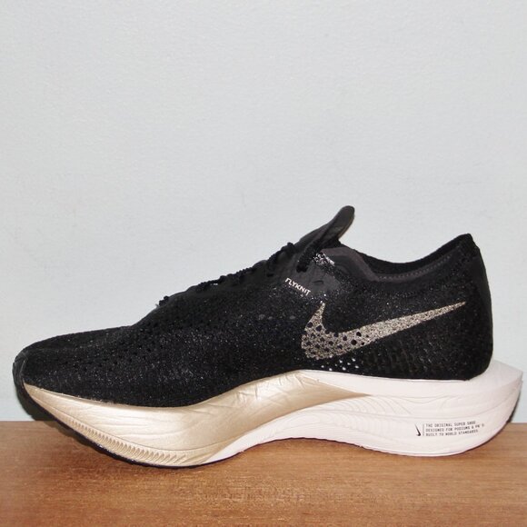 Nike ZoomX VaporFly Next% 3 Running Shoes Women 8 9 Black Metallic Gold - Picture 3 of 6